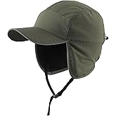 Home Prefer Mens Winter Hat with Earflaps Baseball Hat Warm Fleece Lined Earflaps Water Resistant Trapper Hat with Visor