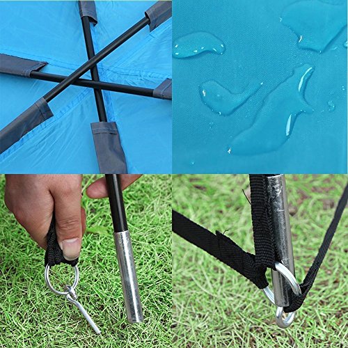 Hasika 15.7 x 15.7 Ft Outdoor Sunshade Basecamp Shelter Tripod Beach Shelter Canopy Fiberglass Poles Family Triangular Sun Shade Camping