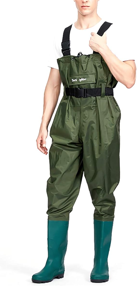 Men Chest Waders, Waterproof Breathable Rubber Lightweight AntiSlip