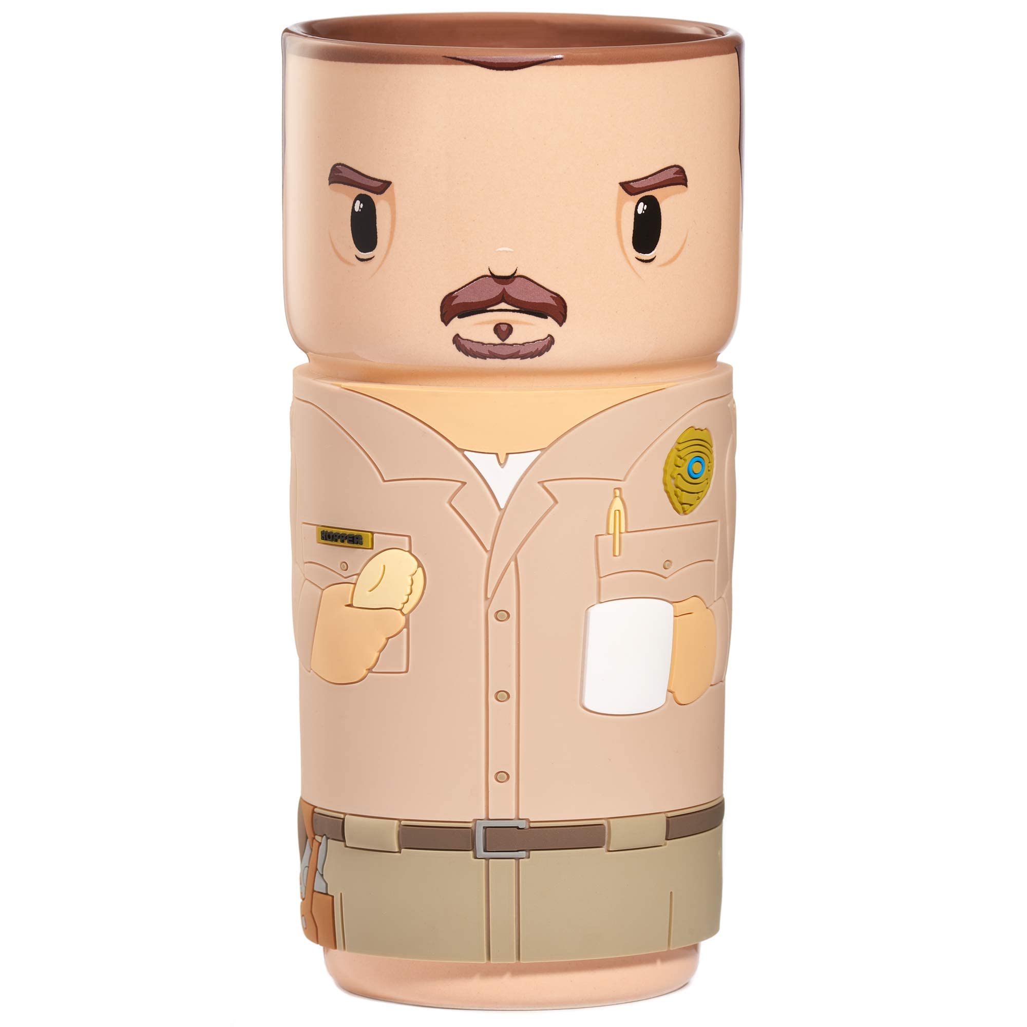 CosCups by Numskull Stranger Things Jim Hopper Ceramic Mug Gift with Rubber Sleeve 400ml – Official Stranger Things Merchandise
