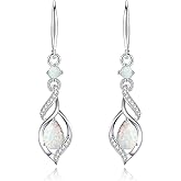 FANCIME Gift for Women Birthstone Dangle Earrings for Her Teardrop Birthstone Earrings S925 Sterling Silver infinity Love Birthday Gifts for Mom Women