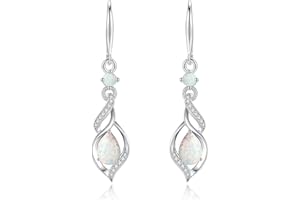 FANCIME Gift for Women Birthstone Dangle Earrings for Her Teardrop Birthstone Earrings S925 Sterling Silver infinity Love Birthday Gifts for Mom Women