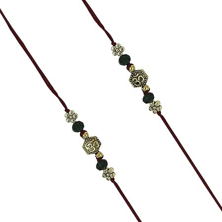 prapti handicrafts Handmade Multicolour Metal Beads rakhis for Brothers