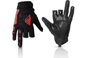 Glove Station Hyper-Fit Tactical Shooting & Work Gloves - Red, Small - 2 Fingerless Design Paintball & Airsoft Gear for Men with Outstanding Grip for Combat, Hunting, Shooting, & Work