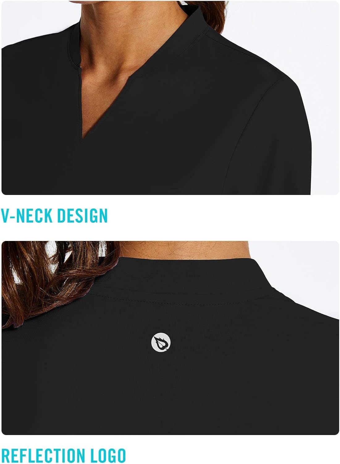 BALEAF Women's Tennis Golf Shirts UPF 50+ Quick Dry Sun Protection Short Sleeve Polo Shirts Collarless V-Neck Lightweight: Clothing