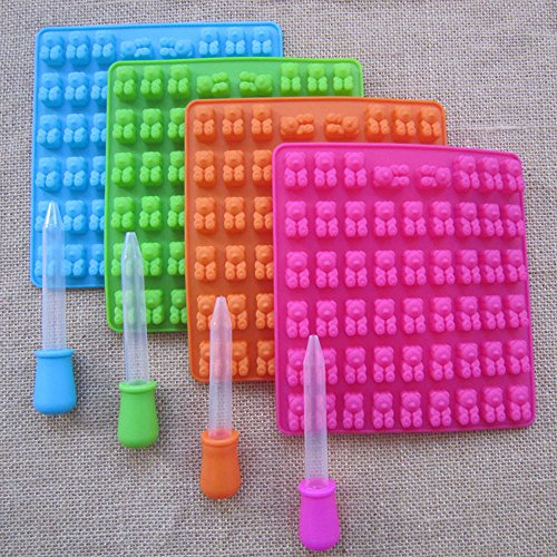 ☀ Dergo ☀ 53 Cavity Silicone Gummy Bear Chocolate Mold Candy Maker Ice Tray Jelly Moulds - Thumbnail 4
