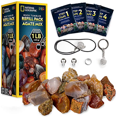 NATIONAL GEOGRAPHIC Rock Tumbler Refill Kit Jasper Mix Of 8 Varieties