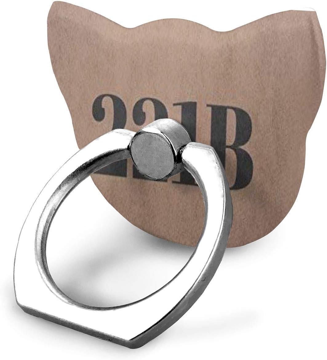 Cute Cat Shape Cell Phone Stand, 360 Rotation Smartphone Finger Ring Grip Stand， Sherlock Holmes 221b Flat Number Phone Holder