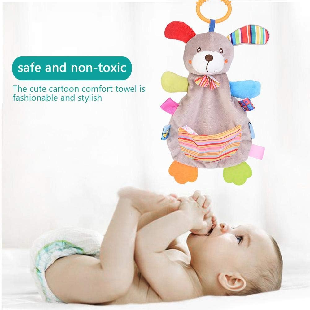 Dog Apaiser Serviette Mignon Dessin Anime En Coton Bebe Animal Couverture Securite Serviette Doux En Peluche Jouet De Dentition Avec Poche Pour 0 3 Ans Prime Day Matelas Et Linge De Lit La