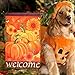 AerWo Welcome Pumpkin Fall Garden Flag 12“×18”, Double-Sided Decorative Fall Autumn Harvest Yard Flag (Pumpkin, Sunflower & Welcome)