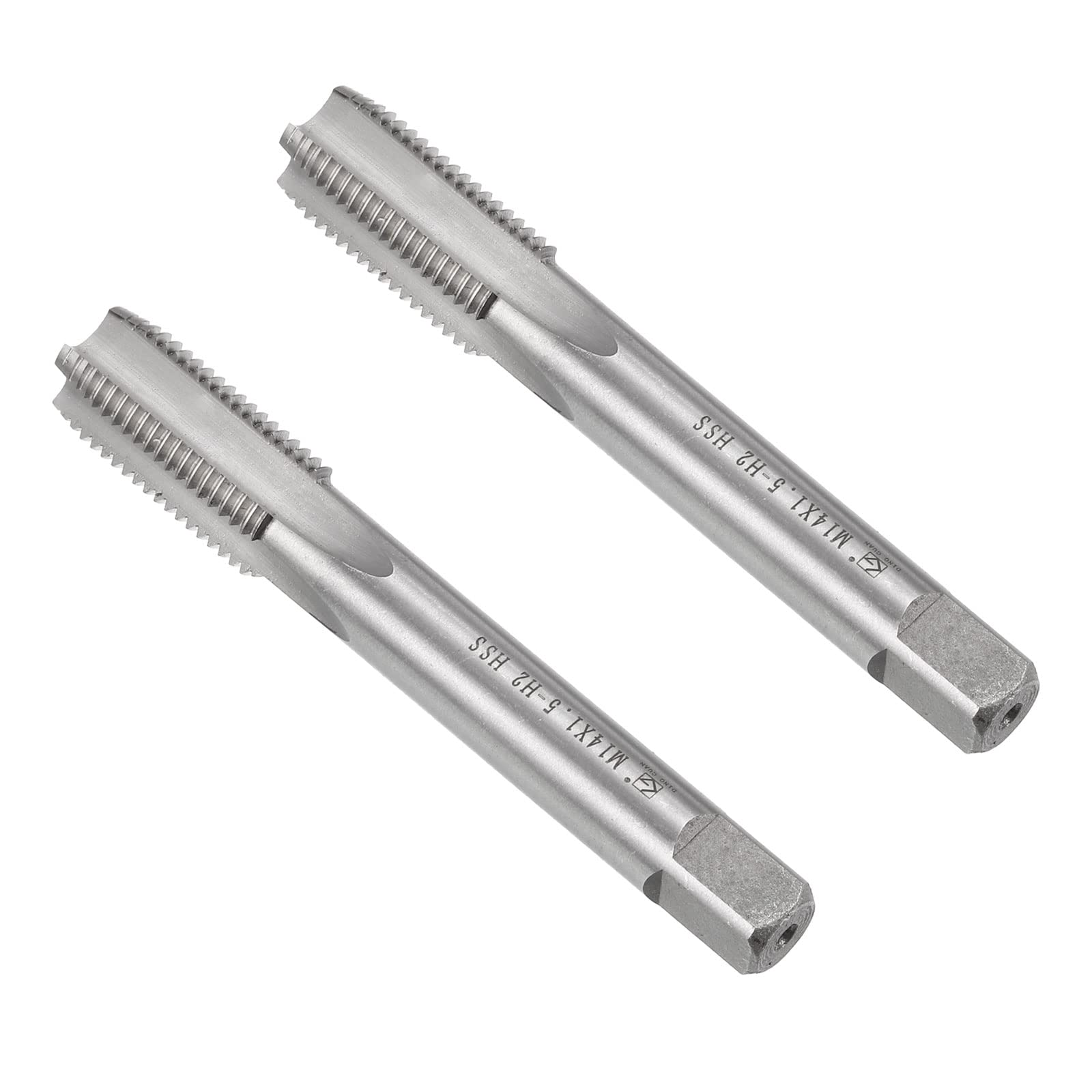 CoCud Thread Milling Taps, Metric M14 x 1.5 Thread H2, High Speed Steel Machine 4 Straight Flutes Screw Threading Tool - (Applications: for Tapping Drilling Machine), 2-Pieces — image 1