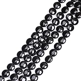 GEM-Inside Black Agate Gemstone Loose Beads Natural 10MM Coin Crystal Energy Stone Power for Jewelry Making 15"