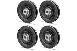 PNYZIK 4 PCS 3.5Inch/90mm Nylon Bearing Pulley Wheel, Silent Bearing Replace for Garage Gym Equipment Pulley System, Universal Wearproof Bearing Maximum Working Load of 1000 LBS