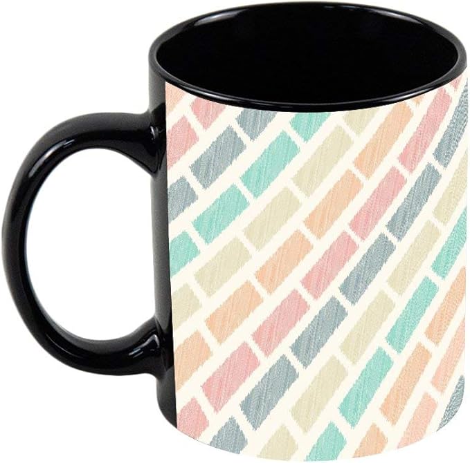 Black Coffee Mug HX20200604GPC009 Retro Stripes Ceramic
