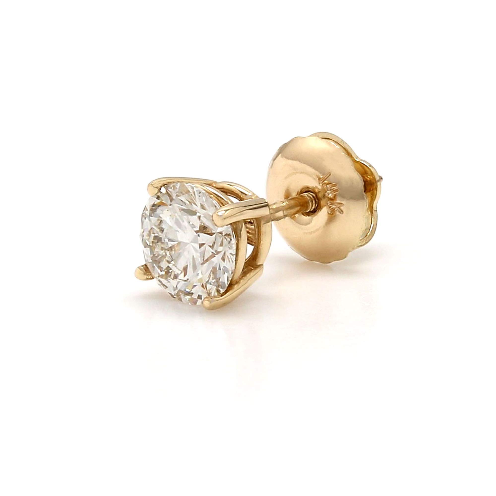 14k Yellow Gold Lab-Grown Diamond Single Stud Earring (0.40 cttw, H-I Color, VS2-SI1 Clarity)