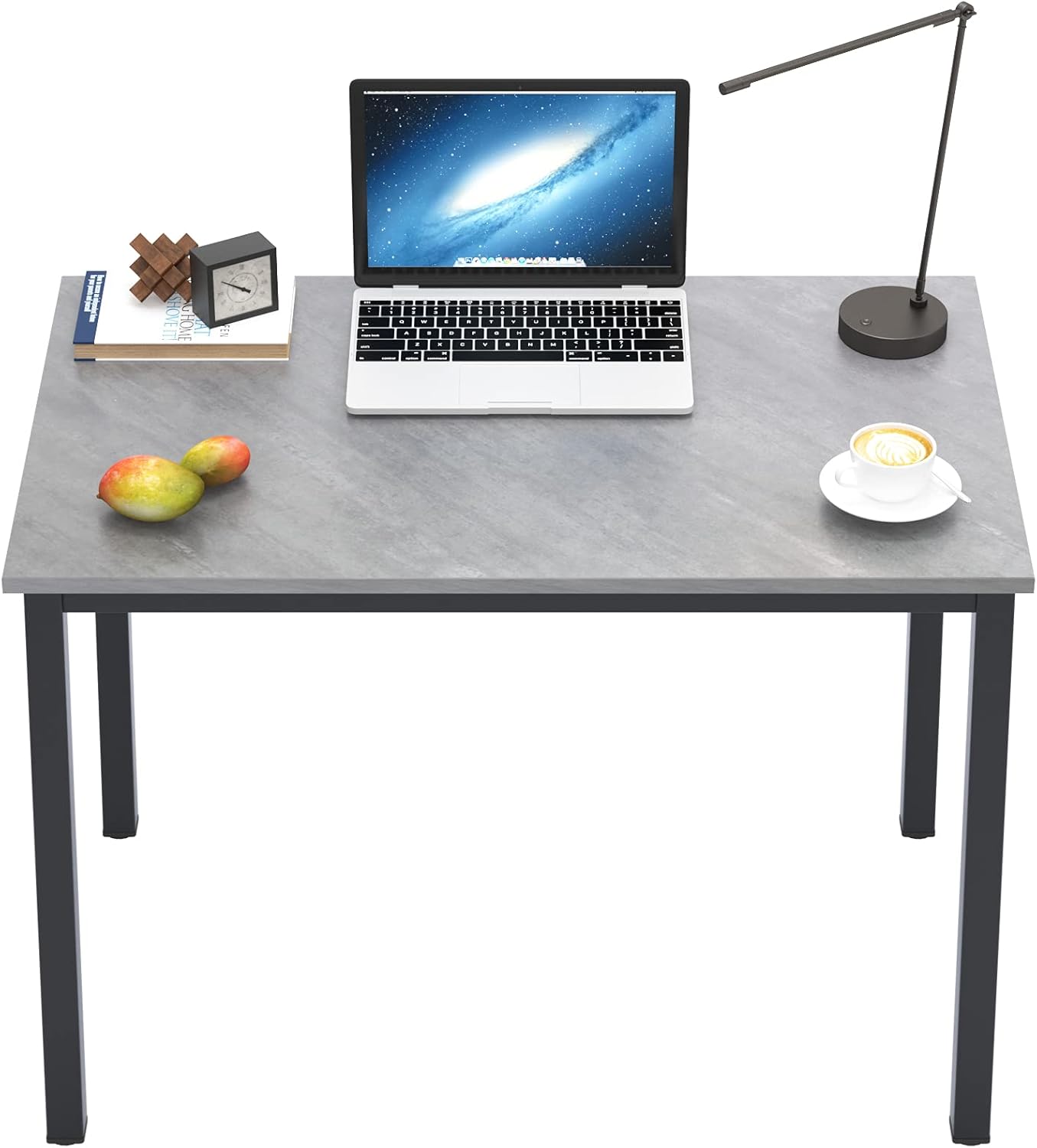 DlandHome 39 inches Small Computer Desk for Home Office Activity Table Writing Table for Small Spaces Study Table Student Laptop Desk (39 inch, Grey)