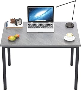 DlandHome 39 inches Small Computer Desk for Home Office Activity Table Writing Table for Small Spaces Study Table Student Laptop Desk (39 inch, Grey)