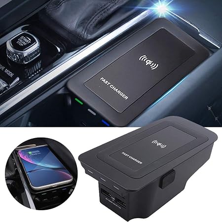 Amazon 15wワイヤレス充電器ホルダーためにボルボxc60 Xc90 S90 V90cc 高速ワイヤレス車qi充電器 車内で携帯電話を充電するために使用 シガーソケット充電器 車 バイク