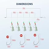 Luroad 6 Pcs Sea Fishing Rigs 30 Hooks Mackerel Feathers Luminous Beads view 2