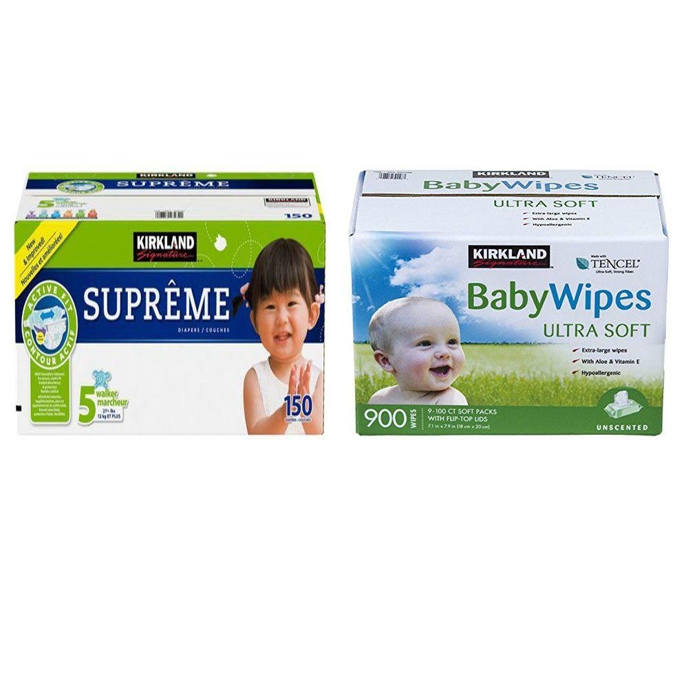 Kirkland Signature Supreme Diapers and Baby Wipes Bundle