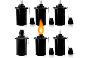 TaoTazon Torch Replacement Canisters 12oz, Outdoor Refillable Canister with Wicks and Caps, Bamboo Citronella Torch Cans for Patio, Garden