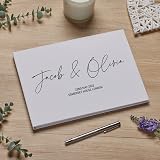 ukgiftstoreonline Personalised Modern Wedding Linen Guest Book A4 view 2