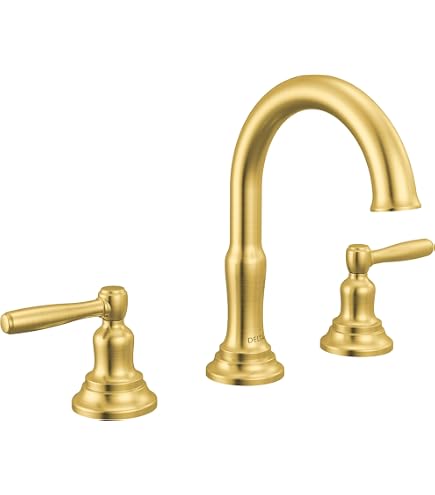 Moen Ronan Two-Handle Widespread Bathroom Faucet – Bronzed Gold, Includes Valve & Drain