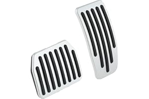 PETCHOR Auto Aluminum Pedal Covers Accessories, Non-Slip Performance Foot Pedal Pads Set, Brake Accelerator Pedal Covers Compatible with Tesla 2016-2025 Model 3 Model Y, Silver
