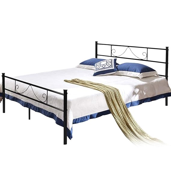 Aingoo Bettgestell mit Lattenrost Gästebett Doppelbett Metallbett Bettrahmen Jugendbett Kinderbett für Kinderzimmer Gästezimm
