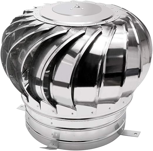 SXFYHXY Ventilador de turbina de Techo, Acero Inoxidable, Escape de