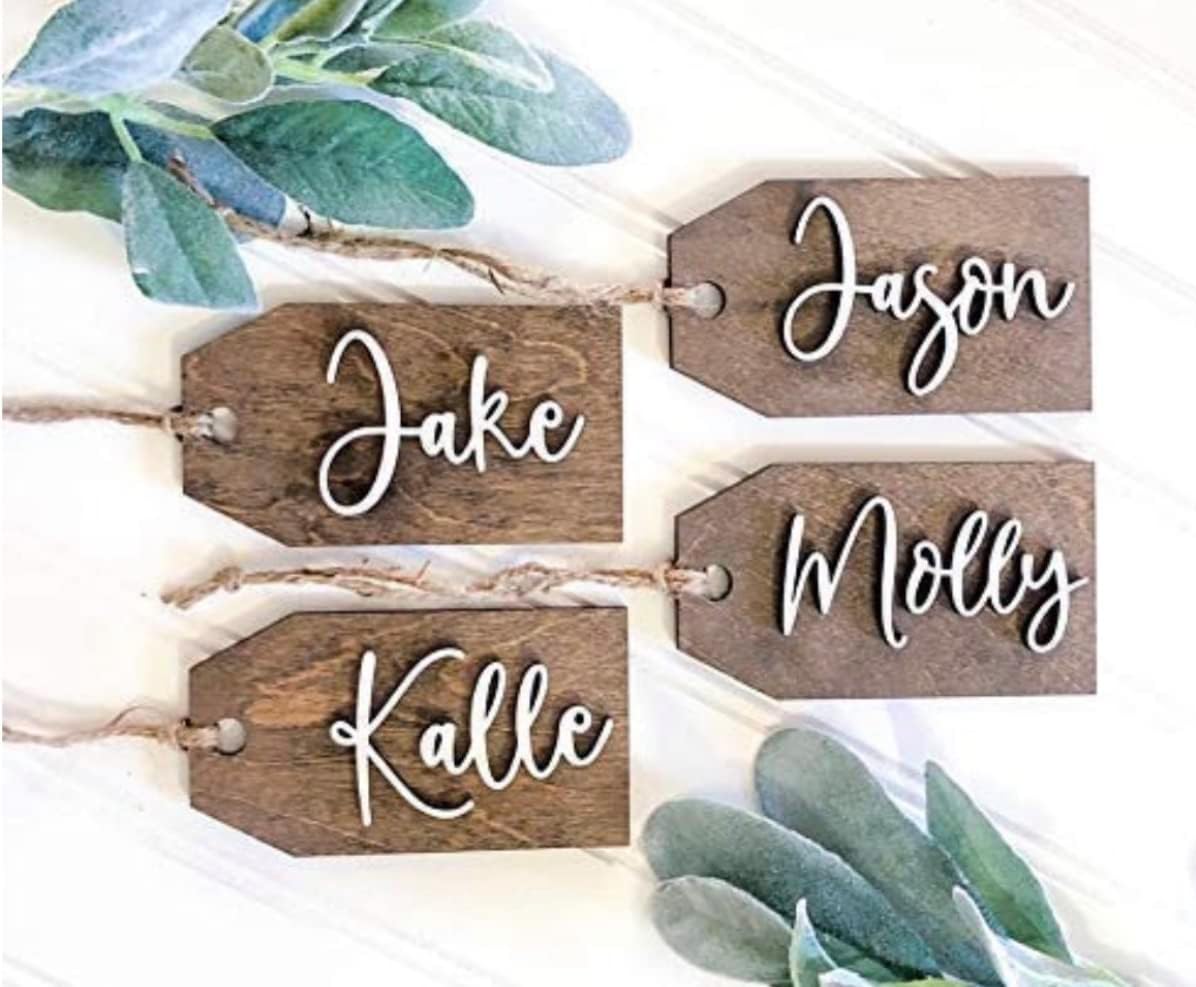 Stockings & Holders - Beads Available, Personalized tags, Stocking tags personalized, Wooden Tags with beads, Wooden tags with holes, Personalized tags for gifts, Wooden name tags personalized, Party tags, Wooden name tags