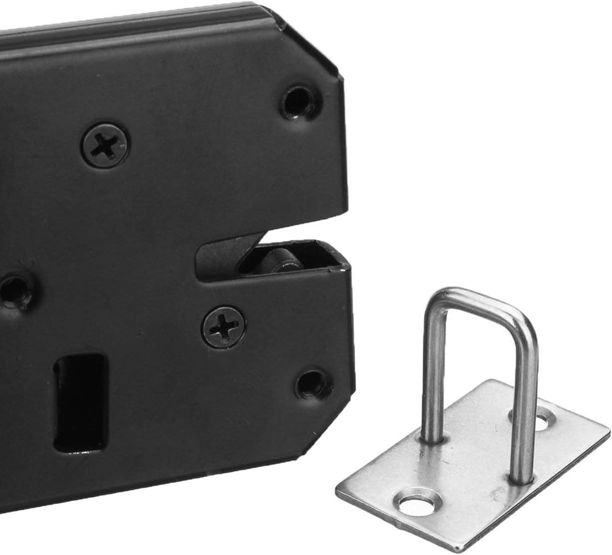150KG/330lb Electric Magnetic Lock Door Access Control DC 12V Cabinet Drawer Electromagnetic Lock with Emergency Unlock - Black