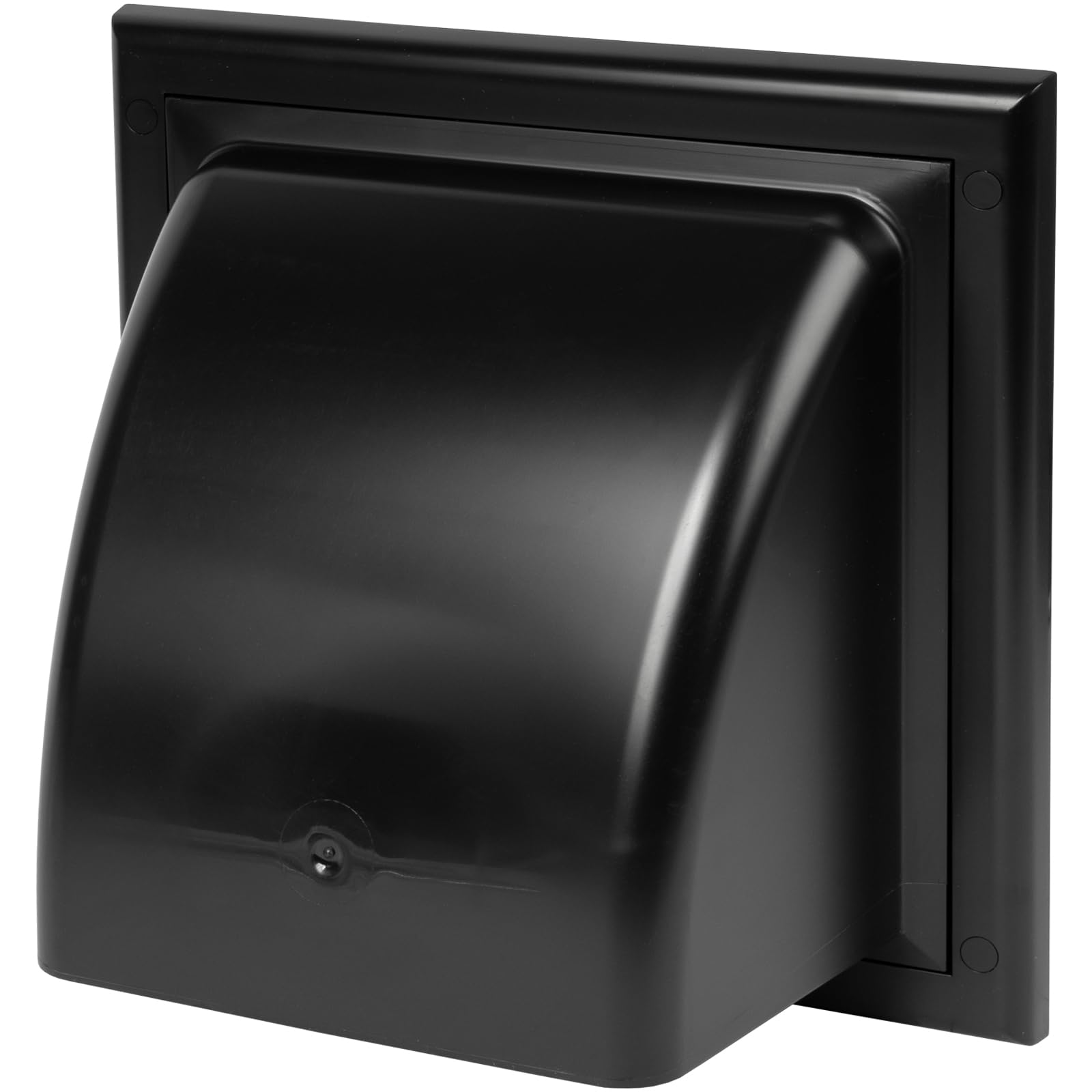 Awenta 6" Inch Wall Vent Cover with Backdraft Damper - Black ABS Plastic Hood with Gravity Flap/Rain Guard - Weatherproof Exterior Exhaust Grille for Dryer Bathroom Kitchen Fans - Outdoor Air Outlet
