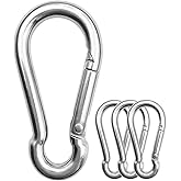 ThreeLeaves 304 Stainless Steel Carabiner 2 inch, 3 inch, 4 inch, 5 Inch.Heavy Duty Carabiner Clips.Stainless Steel Spring Snap Hooks for Camping ＆ Travelling.