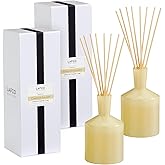 LAFCO New York Classic Reed Diffuser, Chamomile Lavender - 6 oz, Pack of 2 - Up to 3 Months Fragrance Life - Reusable, Hand Blown Glass Vessel - Natural Wood Reeds - Made in The USA