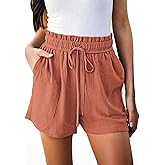 Linen Beach Vacation Shorts for Women Novelty Casual Summer Outfits High Waisted Lounge Comfy Resort Wear