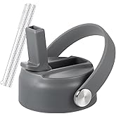 RRegeny Straw Lid for Hydro Flask Wide Mouth 32 40 oz, Straw Lids with Flexible Handle and Straws Compatible with HydroFlask, Replacement Sports Flex Cap Wide Mouth Top 32 40 oz