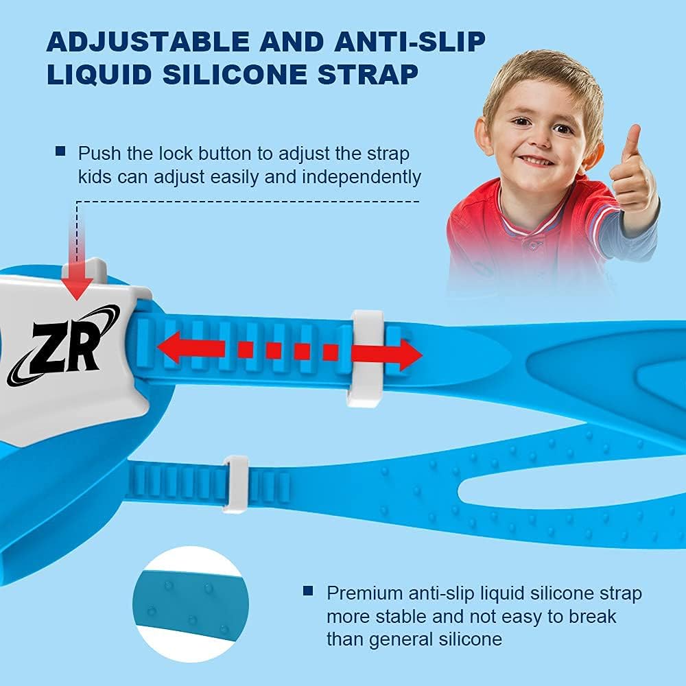 ZIONOR Kids Swim Goggles, G1MINI Polarized Swimming Goggles Comfort for Age 6-14, UV Protection Anti-Fog Adjustable Strap Fit for Child Boys Girls (Gold Lens) : Sports & Outdoors