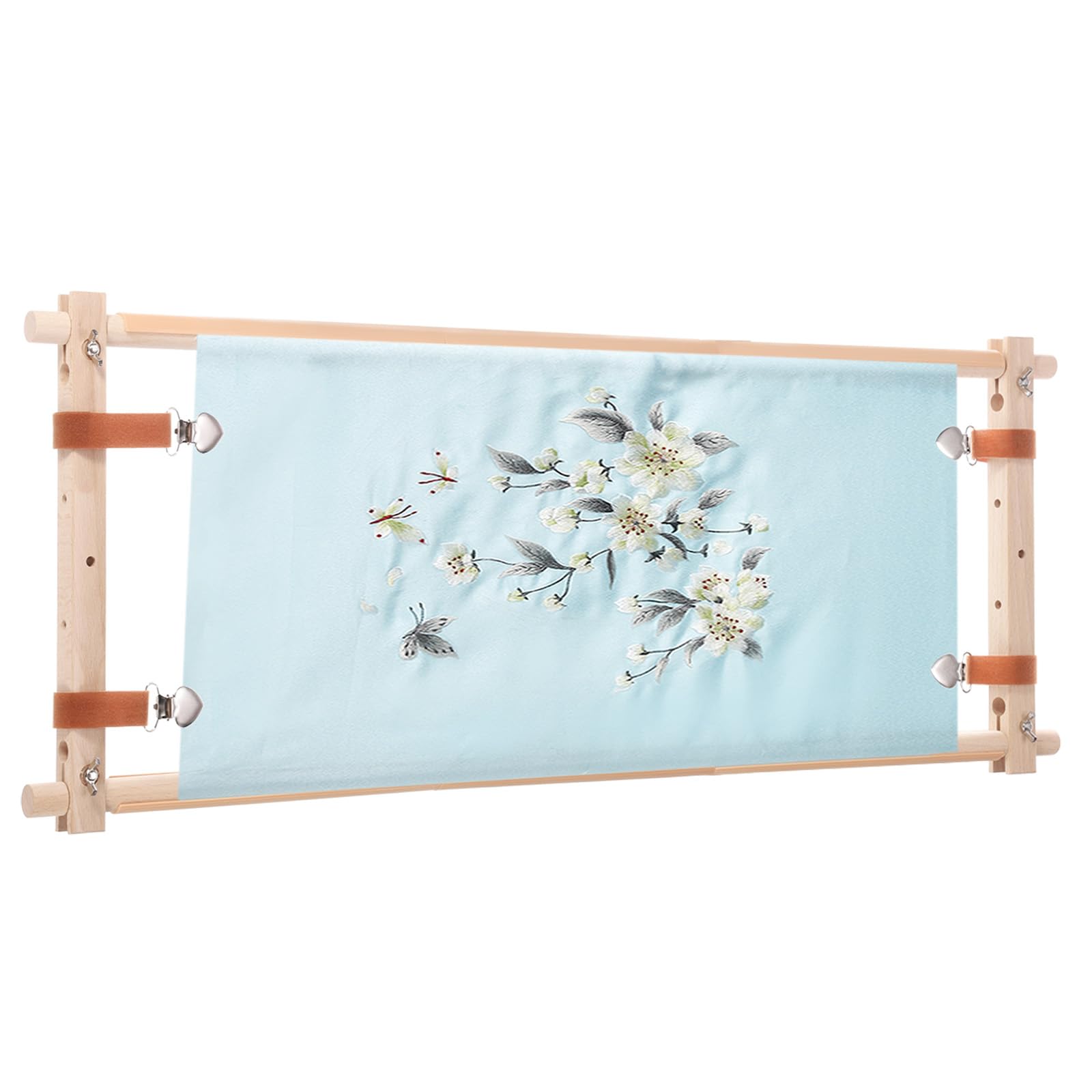PATIKIL Needlepoint Embroidery Tapestry Scroll Frame, 33"x12" Beech Wooden Cross Stitch Frame Holder Quilting Hoop Stand Stitching Frame for Sewing