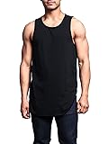 VICTORIOUS Solid Color Long Length Curved Hem Tank