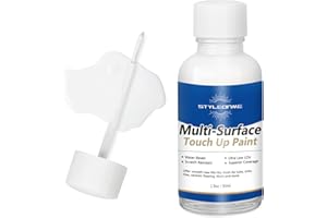Styleonme Touch Up Paint White, Multi-Surface Touch Up Paint Pen, suitable for wall, metal, wood, floor, appliance maintenance, refrigerator, dishwasher, dryer, washing machine, microwave oven and other household appliances semi-gloss paint repaint