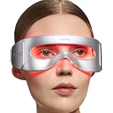 AMIRO Red Light Therapy for Eyes, 4 Wavelengths Led Eye Mask for Fine Lines | 96 LEDs Under Eye Red Light Therapy Mask with Infrared Light for Crow&rsquo;s Feet, Under Eye Wrinkles, Dark Circles,Forehead Lines