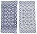 Bersuse 100% Cotton Teotihuacan Turkish Towel Beach Towel Bath Towel Dual Layer Peshtemal Beach Blanket Beach Essentials - 37x70 Inches, Dark Blue