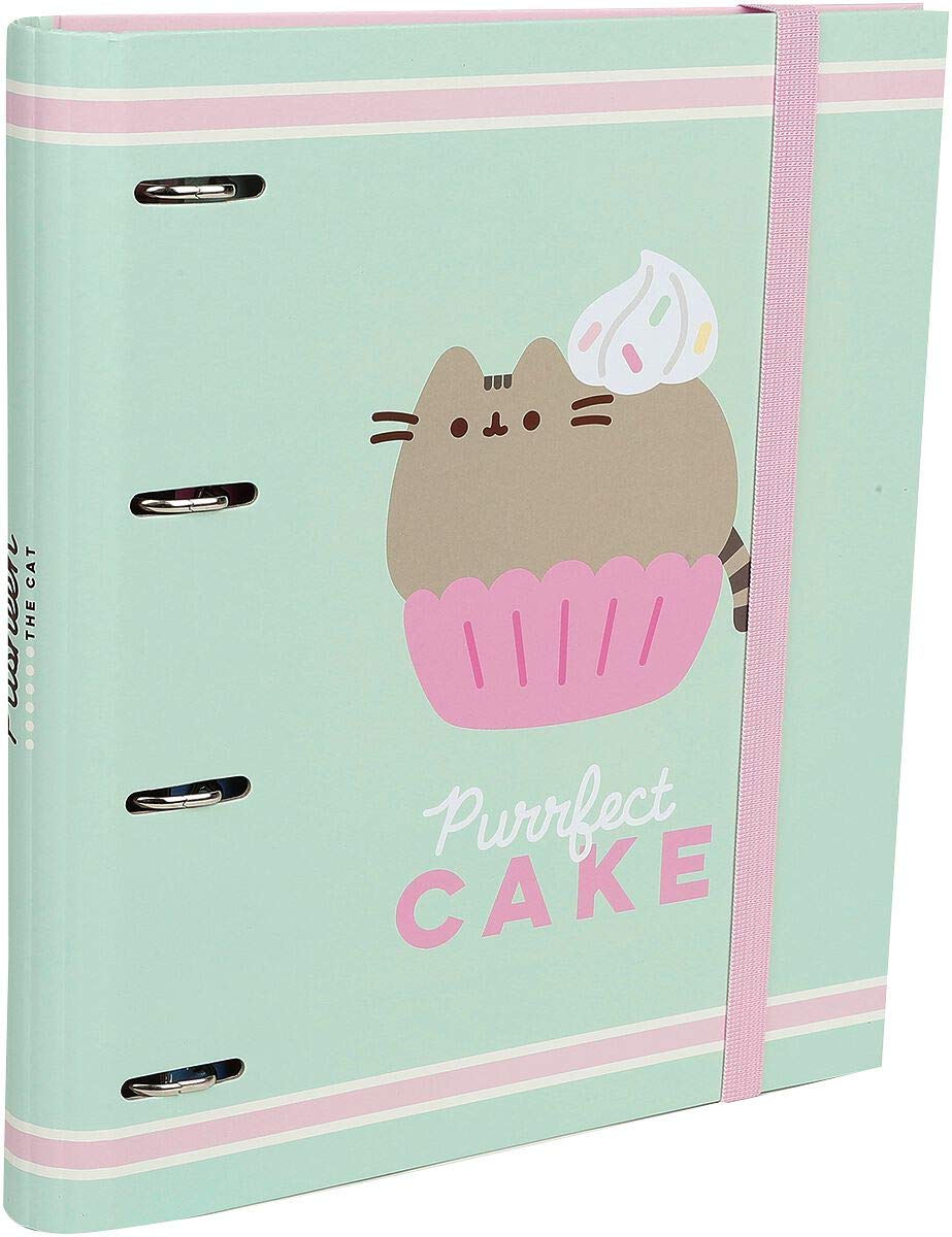 Grupo Erik Pusheen 4 Ring Binder - Premium Foodie Collection A4 Folder Ring Binder + 100 A4 Sheets + Dividers