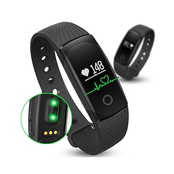 Aihontai Fitness Tracker Heart Rate Monitor, ID107 Fitness Watch Activity Tracker Bluetooth 4.0 Calorie Counter Life-Waterproof Fitness Band with Soft ...