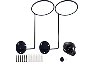 GXXMEI 2PCS Motorcycle Accessories Helmet Holder, Metal Stand Wall Mounted Hanger Rack for Jacket,Coats,Hats,Dancing Masks,Ball Back for Basketball,Football,Volleyball