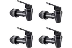 Hgzaccompany Replacement Cooler Faucet Water Bottle Jug,Water Dispenser Tap Set,BPA-Free Plastic Spigot Spout Water Beverage Lever Pour Dispenser Valve,Water Crock Tap (4 Black)