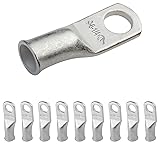SELTERM Heavy Duty Tinned Copper Lugs, 6 Awg, 1/4