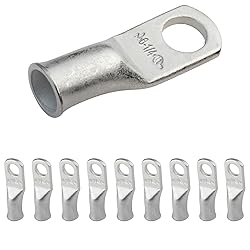 SELTERM Heavy Duty Tinned Copper Lugs, 6 Awg, 1/4