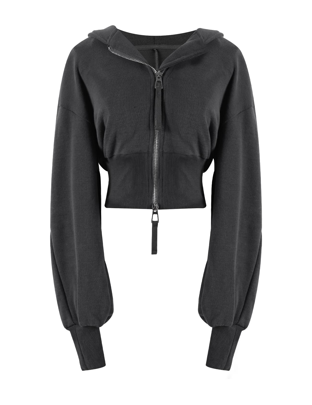 Photo 1 of *CREAM*__________Arssm Cropped Hoodie Women Long Sleeve Sweatshirts Casual Fashion Hooded Zip up Workout Jacket with Thumb Holes-Medium)